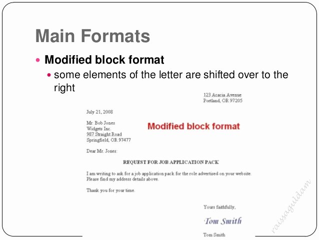 Modified Block Letter format Unique the Business Letter