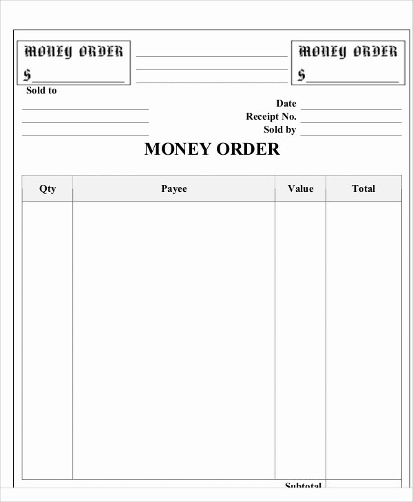 Money order Receipt Generator Unique 5 order Receipt Templates Free Sample Example format
