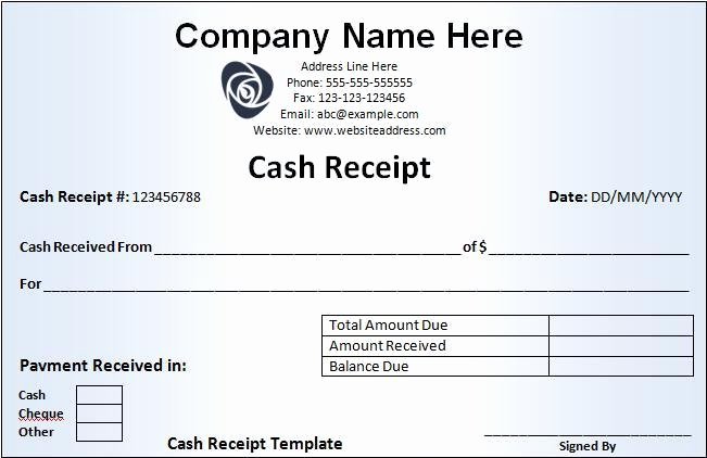 Money Receipt format Doc Awesome Cash Receipt Template
