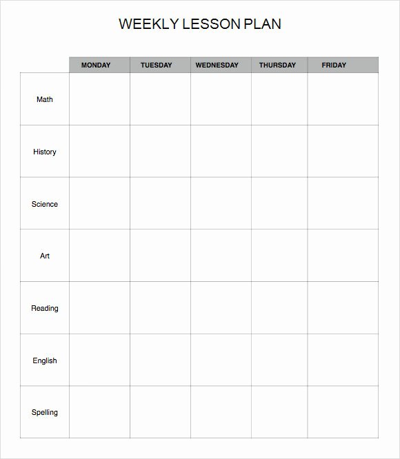 Monthly Lesson Plan Template Beautiful 8 Weekly Lesson Plan Samples