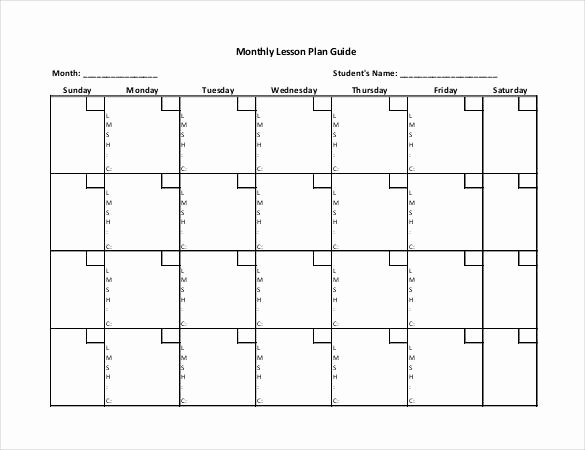 Monthly Lesson Plan Template Inspirational 59 Lesson Plan Templates Pdf Doc Excel