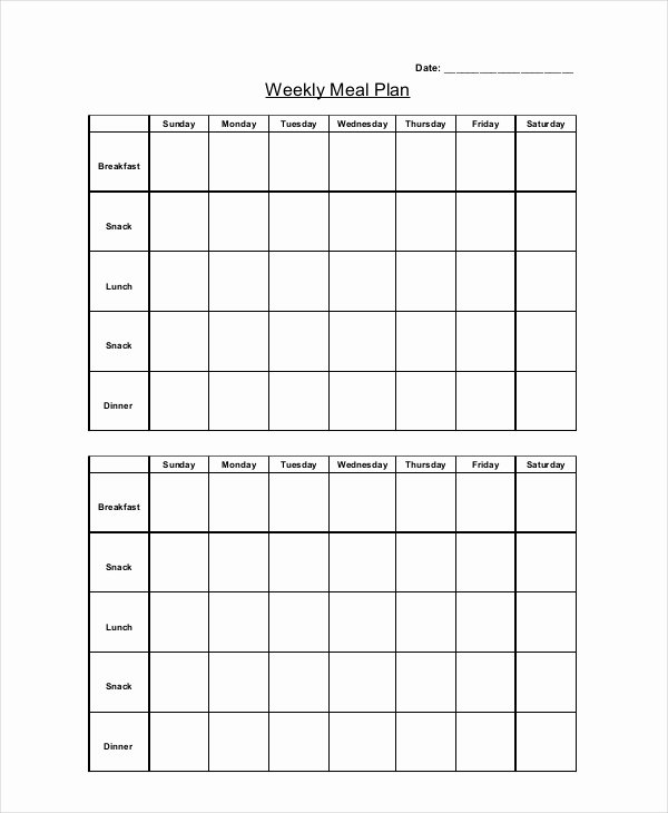 Monthly Meal Plan Template Awesome Weekly Meal Planner Template 9 Free Pdf Word Documents