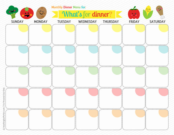 Monthly Meal Plan Template New 28 Useful Printable Monthly Meal Planners