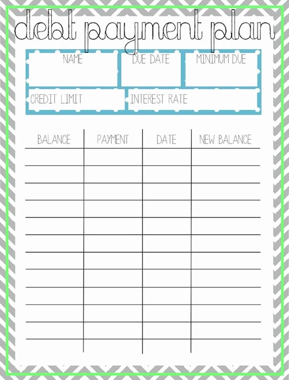 Monthly Payment Plan Template Inspirational Debt Payment Plan Printable by Arodgersdesigns On Etsy