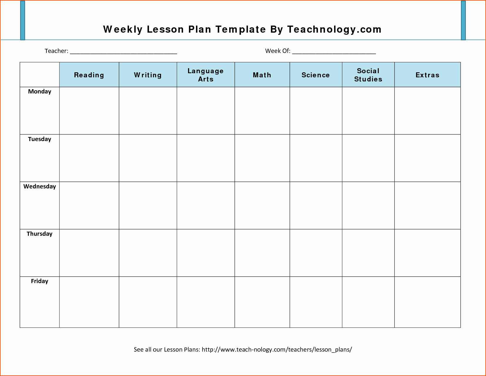 Ms Word Lesson Plan Template Beautiful 7 Weekly Lesson Plan Template Bookletemplate