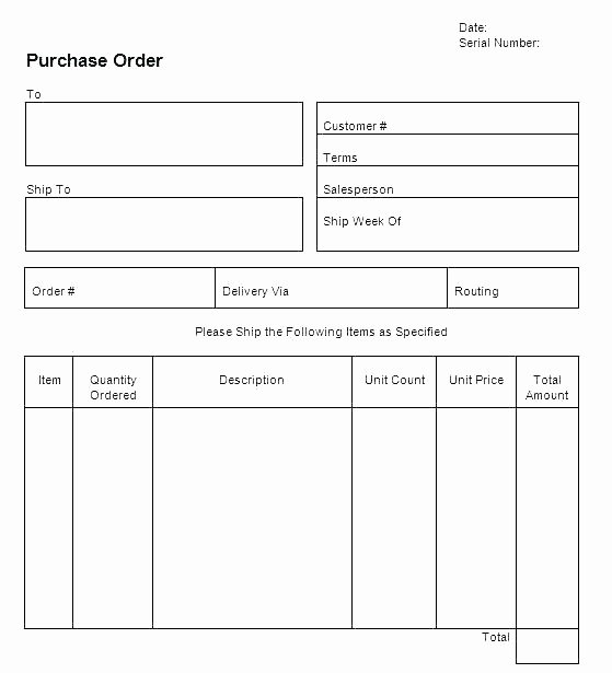 Ms Word Purchase order Template Awesome Word Purchase Blank Purchase order Template Free