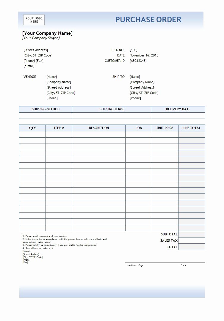 Ms Word Purchase order Template Beautiful 39 Free Purchase order Templates In Word &amp; Excel Free