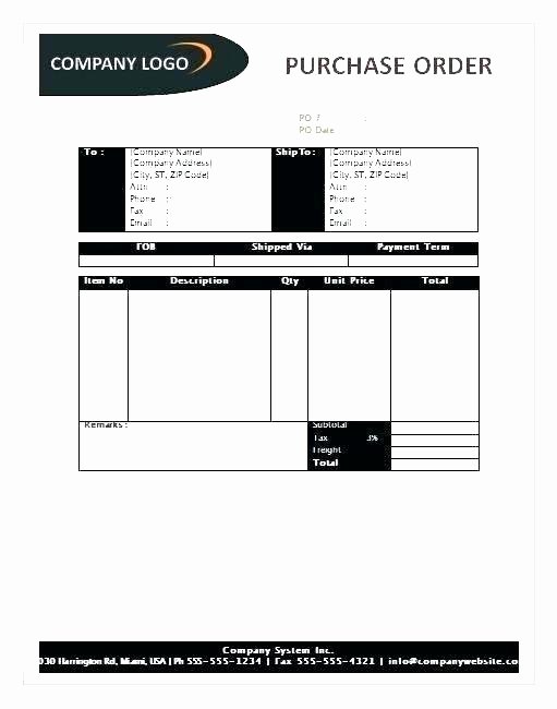Ms Word Purchase order Template Elegant Word Purchase Blank Purchase order Template Free