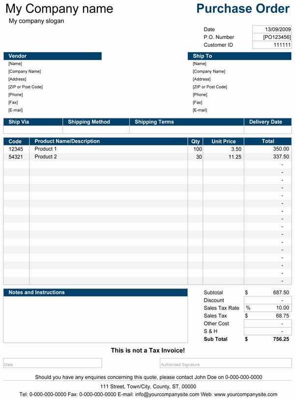 Ms Word Purchase order Template Lovely Purchase order