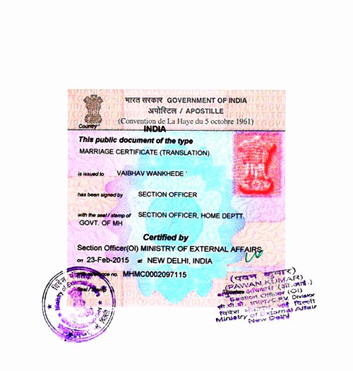 Mumbai Birth Certificate Awesome Registration Certificate Apostille for France In Mumbai