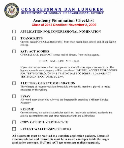 Naval Academy Letter Of Recommendation New Get A Congressional Nomination to A Service Academy
