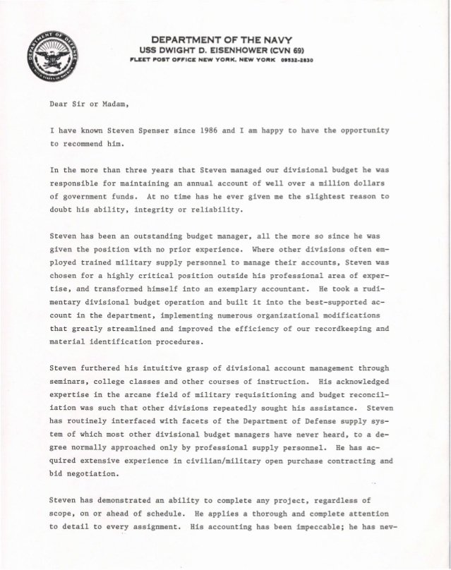 Naval Letter format Template Unique U S Navy Letter Of Re Mendation 1