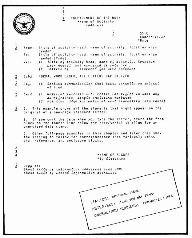Navy Letter format Template Unique 8 Best Of Navy Correspondence Letter format