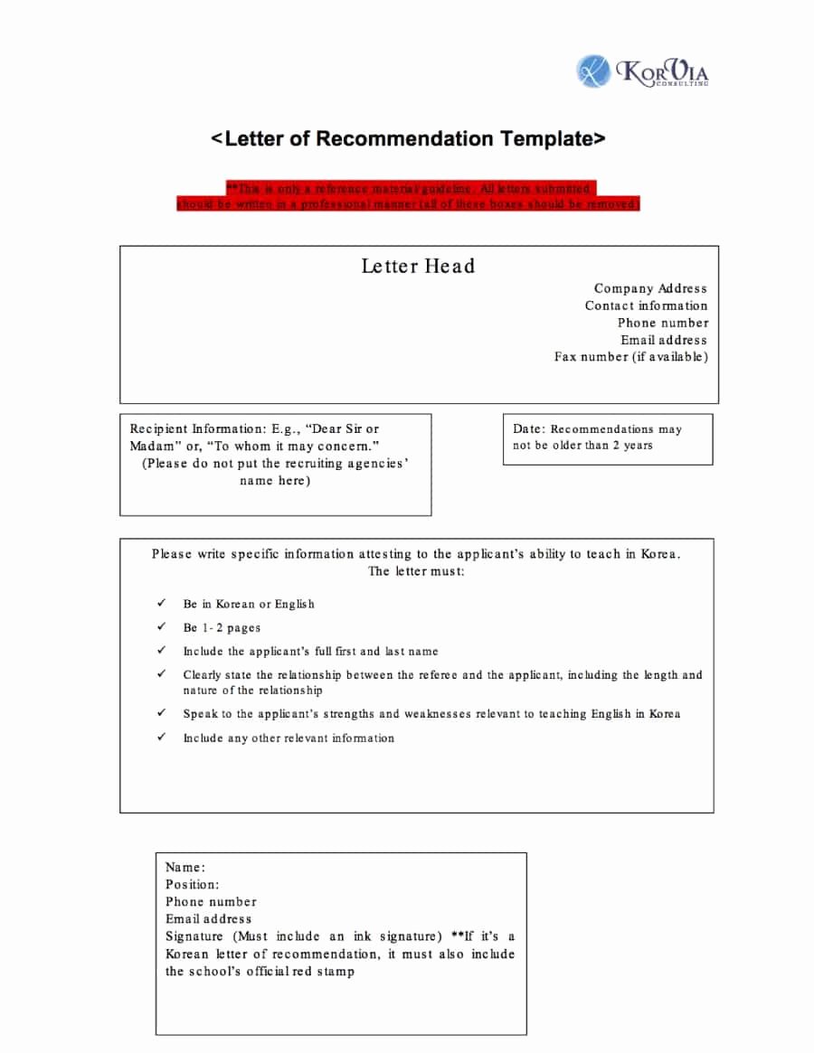Negative Letter Of Recommendation Best Of 43 Free Letter Of Re Mendation Templates &amp; Samples