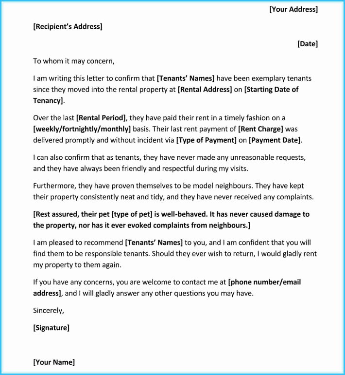 Negative Letter Of Recommendation Unique Rental Reference Letter 9 Sample Letters formats and