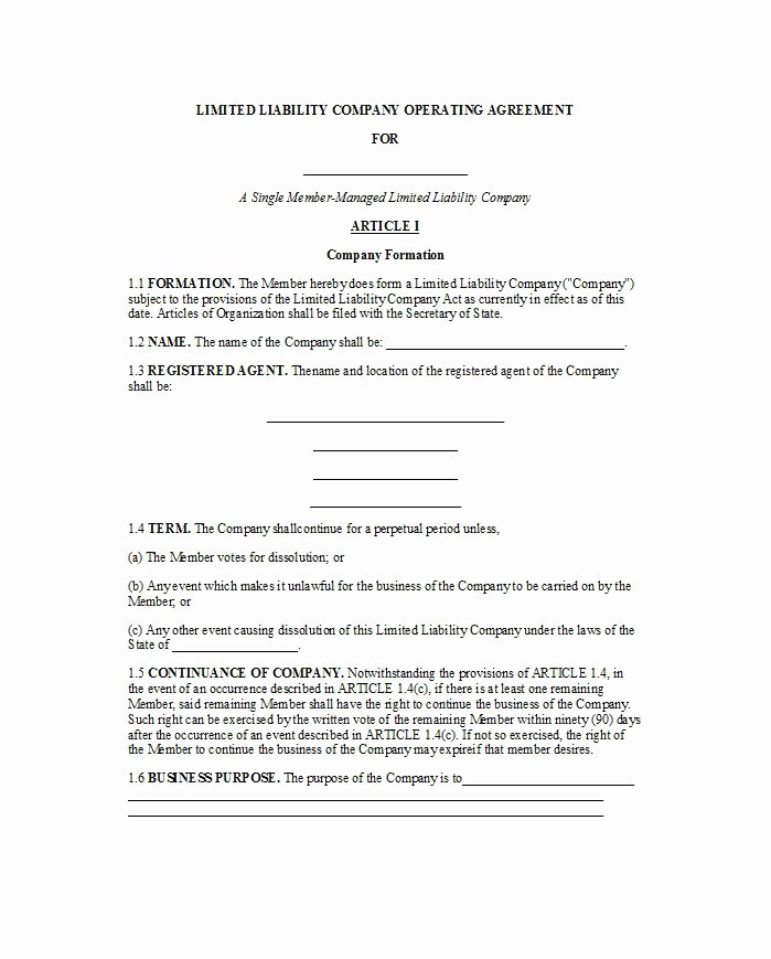Net 30 Agreement Template New 30 Free Professional Llc Operating Agreement Templates