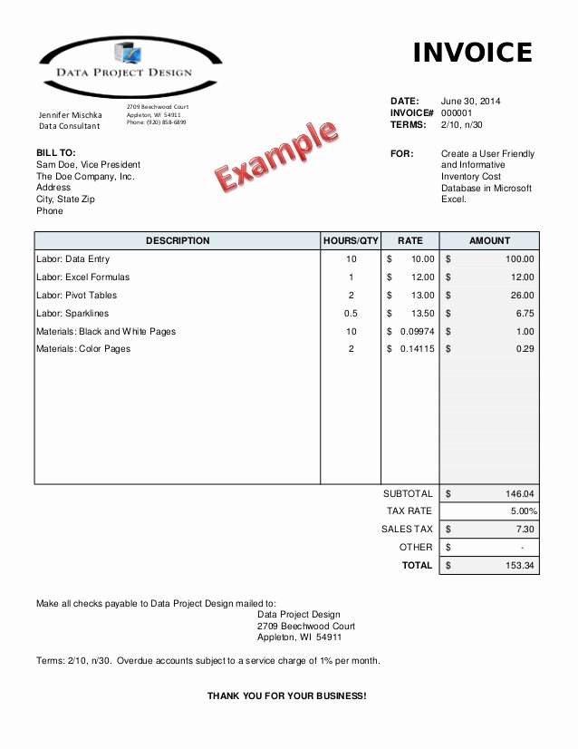 Net 30 Terms Agreement Template Luxury Invoice Example Converted to Pdf