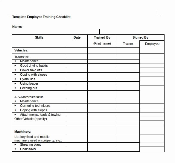 New Employee Training Plan Template Beautiful Training Checklist Template 19 Free Word Excel Pdf