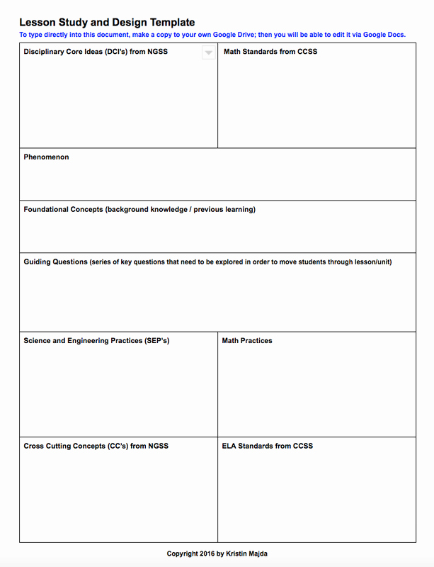 Ngss Lesson Plan Template New Ngss Kristin Majda M S M B A