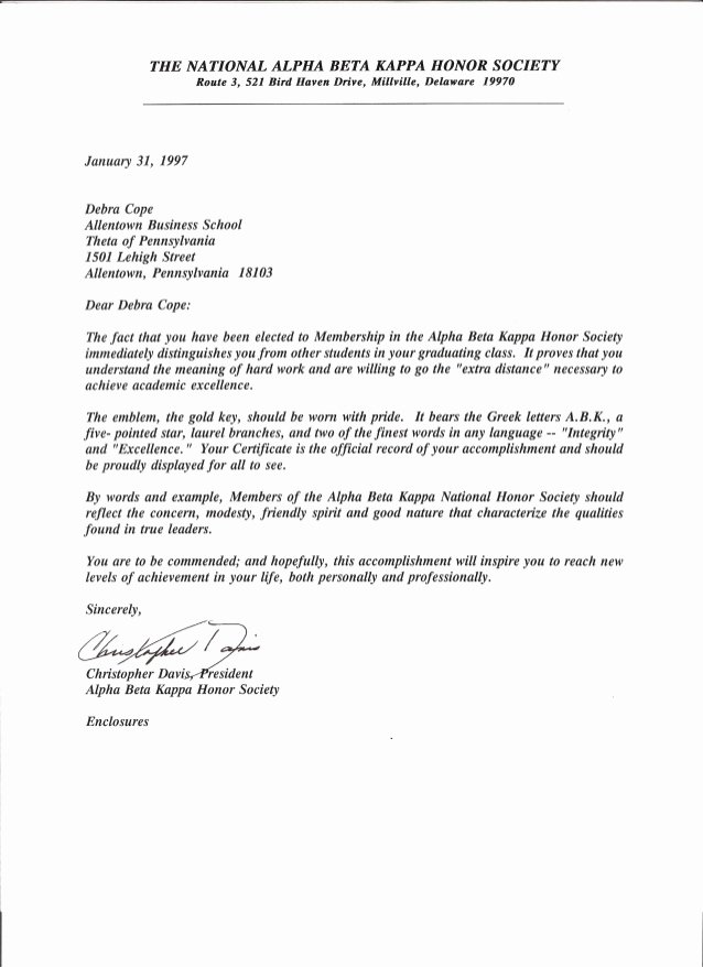 Nhs Letter Of Recommendation Sample Unique National Honor society Letter