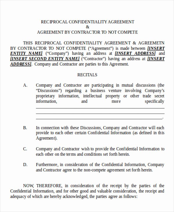 Non Compete Agreement Georgia Template Lovely Non Pete Covenant Sample