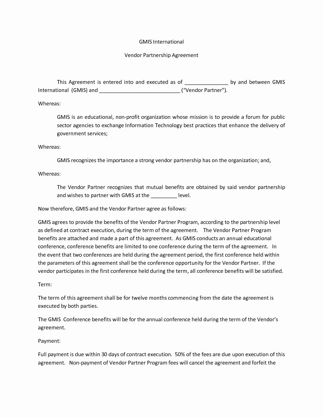 Non Profit Collaboration Agreement Template Elegant Agreement Template Category Page 46 Efoza