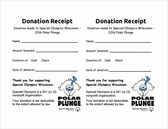 sample donation receipt