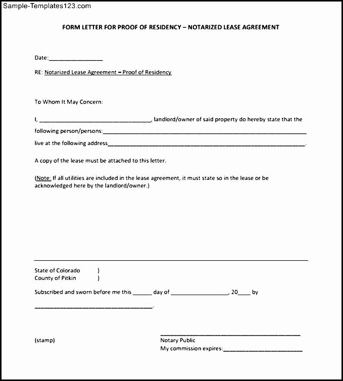 Notarized Letter format Pdf Best Of Blank Notarized Letter for Proof Of Residency Template Pdf