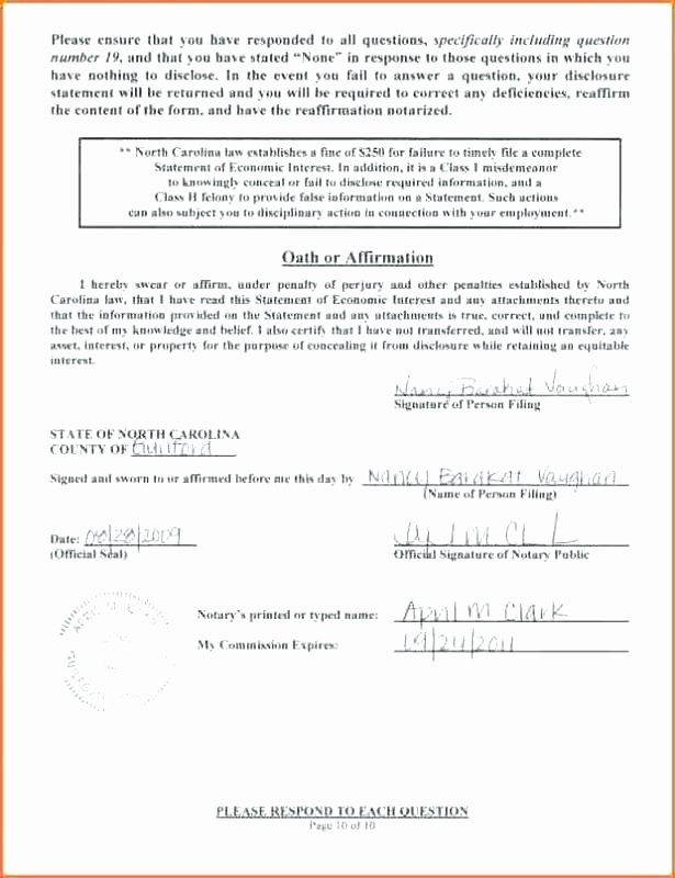 Notary Public Letter format Fresh Notarized Letter format Ficial Statement Template