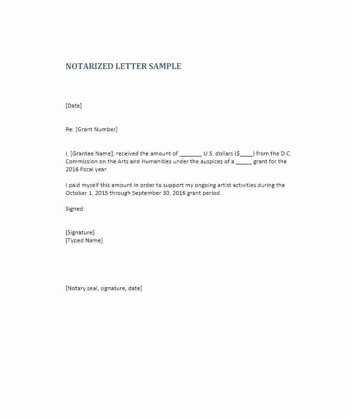 Notary Public Letter format Inspirational Notary Block Template Free Notarized Letter Template