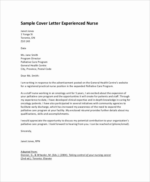 Nursing Cover Letter format Inspirational 9 Sample Cover Letter for Resumes
