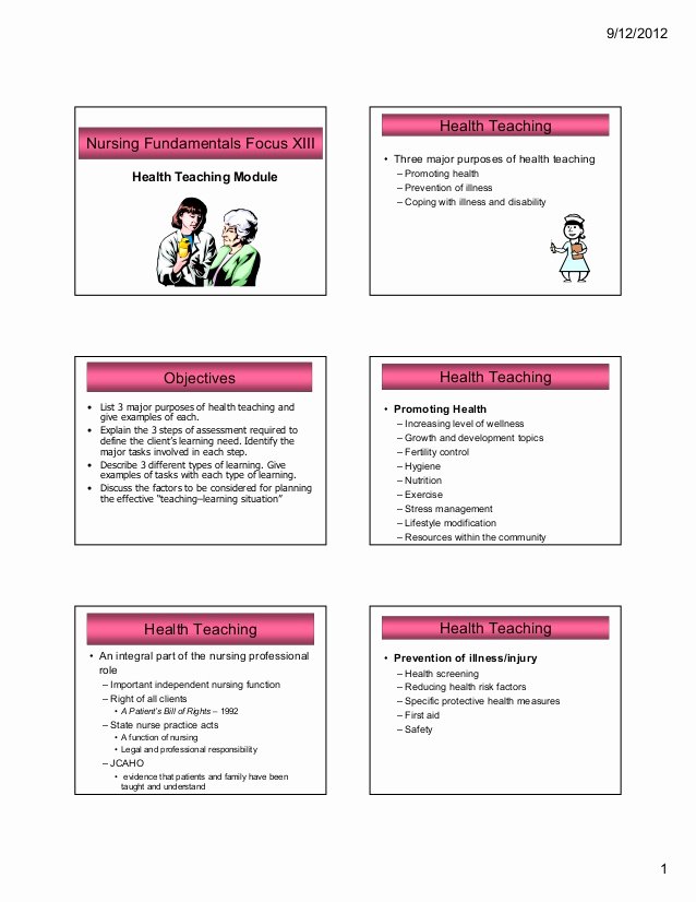 Nursing Education Plan Template Elegant Nursing Health Teaching