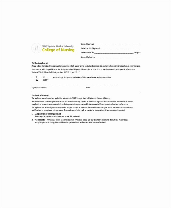 Nursing Student Recommendation Letter Fresh Sample Nursing Re Mendation Letter 9 Examples In Word Pdf