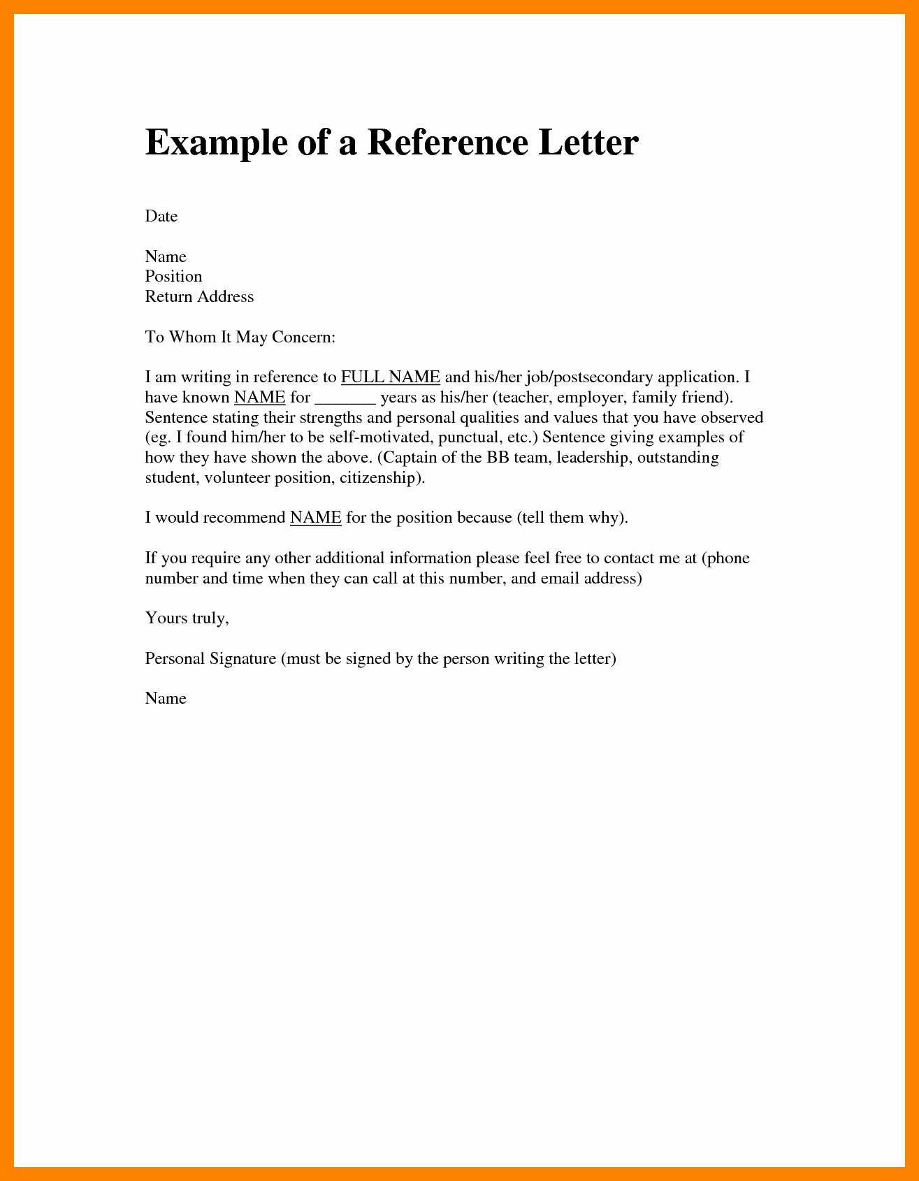 30 Ocs Letter Of Recommendation Example Hamiltonplastering 4315