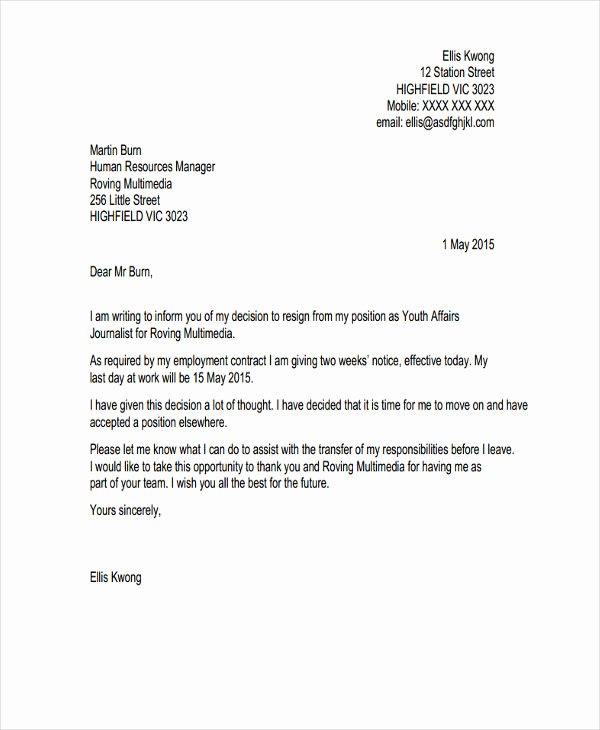 Official Letter format to Government Fresh 9 Ficial Resignation Letter Template 9 Free Word