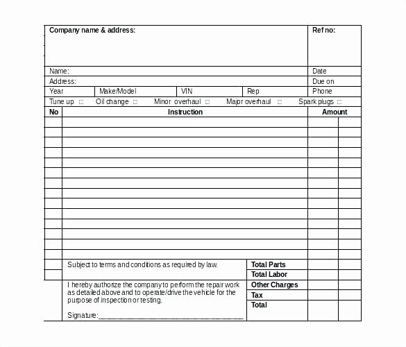 Printable Oil Change Receipt Template