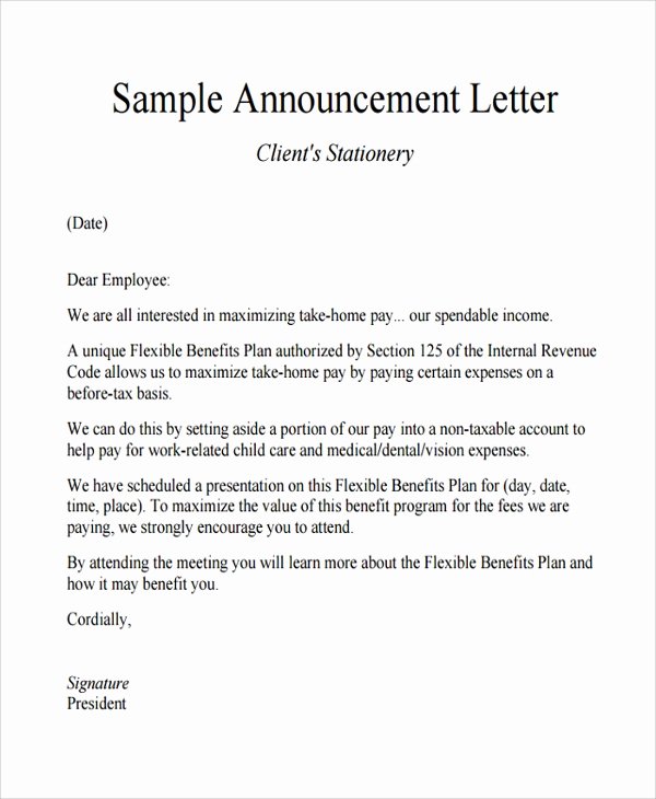 35 Open Enrollment Announcement Letter Hamiltonplastering