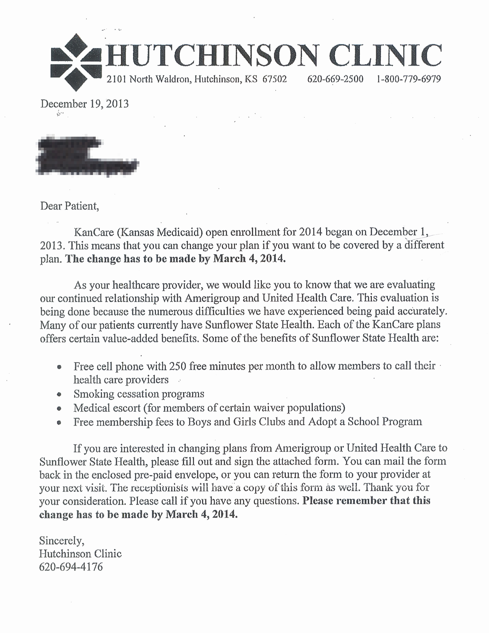 Open Enrollment Announcement Letter Best Of Hutchinson Clinic’s Letter Throws A Curve to Kancare Open