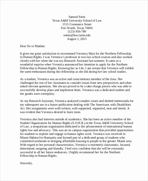 Pa Letter Of Recommendation Example Unique 10 Sample School Re Mendation Letters