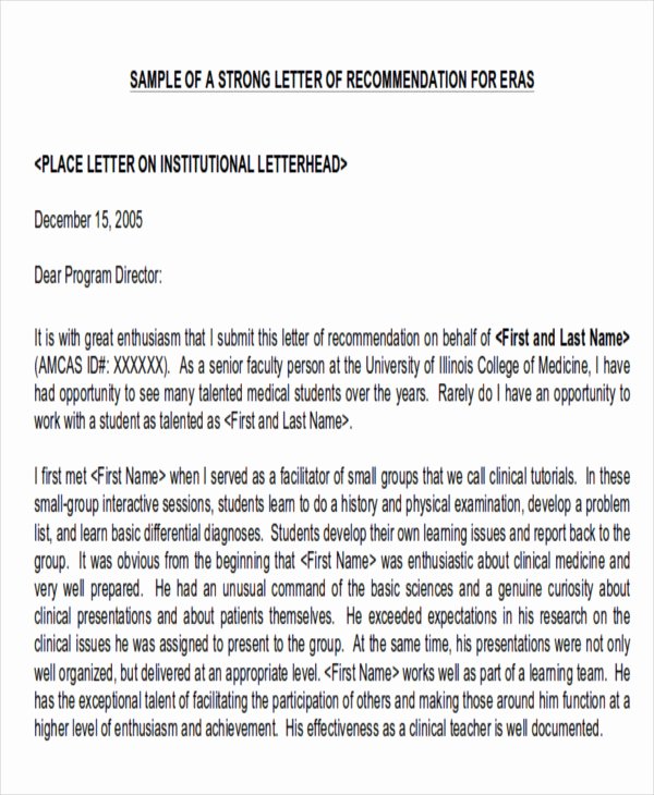 physician letter of re mendation