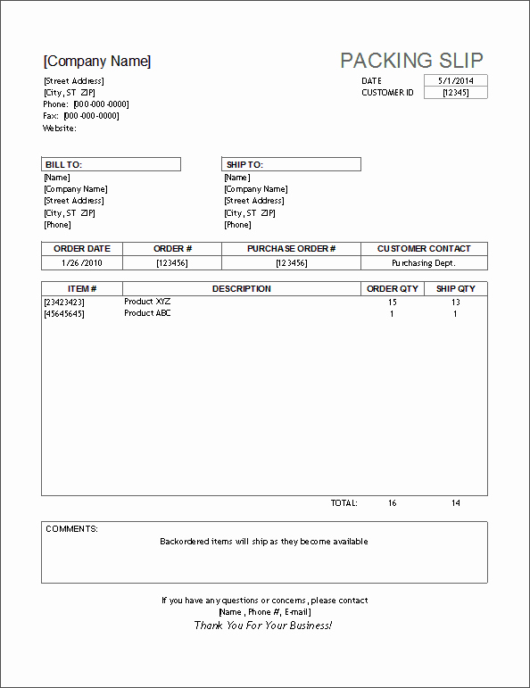 Packing Slip Template Word Luxury Free Packing Slip Template for Excel and Google Sheets
