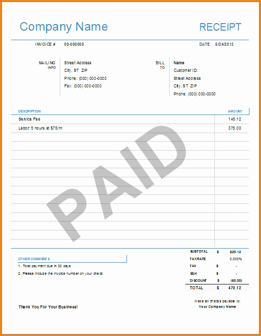 Paid In Full Template Unique 6 Paid In Full Receipt Template