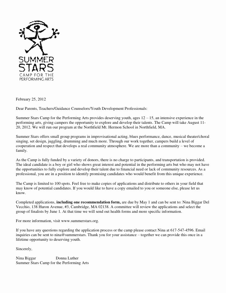 Parent Letter Of Recommendation Elegant Letter to Parents Teachers Guidance Counselors 2012