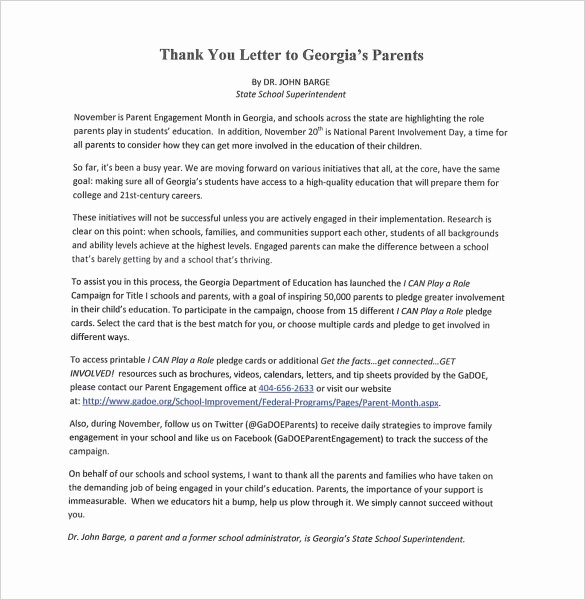 Parent Recommendation Letter for Child Best Of 7 Thank You Letter to Your Parents Word Pdf