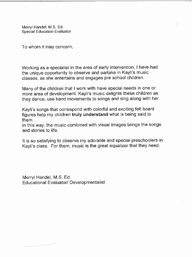 Parent Recommendation Letter for Child Best Of Kindergarten Letter Re Mendation Cover Letter