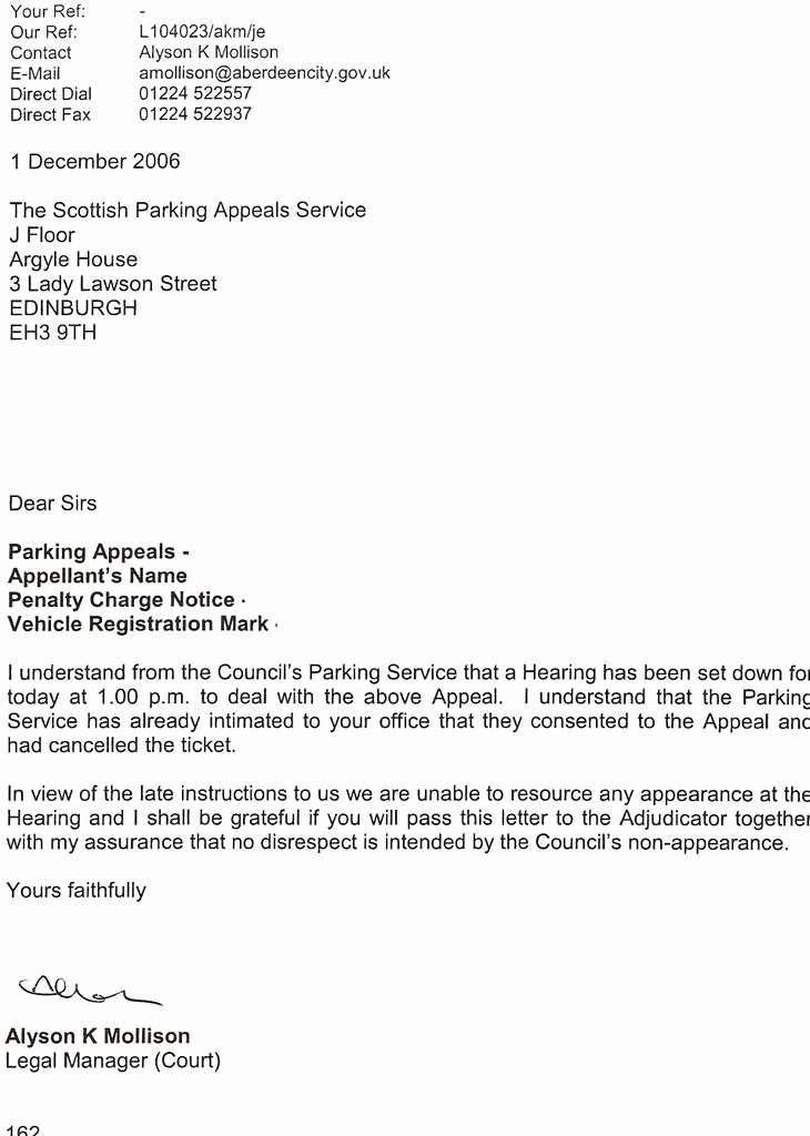 Parking Ticket Appeal Sample Unique Search Results for “sap Letter Appeal Samples