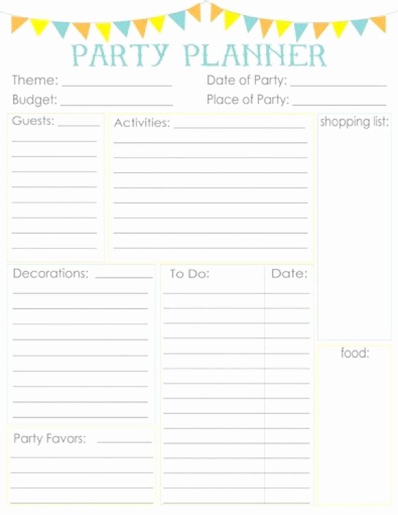 Party Plan Checklist Template Best Of Birthday Party Planner Printable