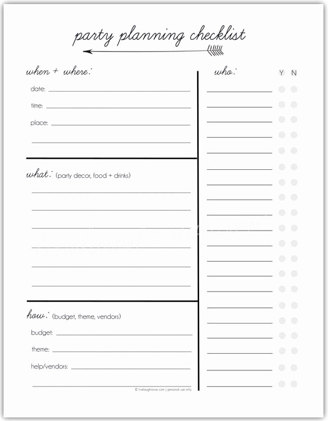 Party Plan Checklist Template Inspirational Party Planning Checklist is A Guaranty Of A Successful