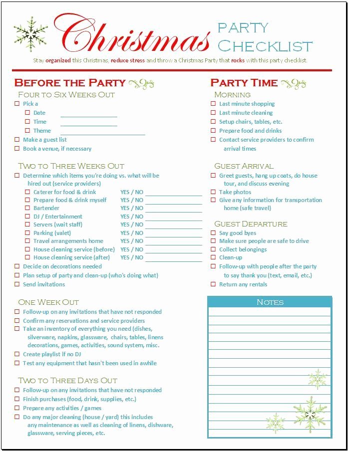 Party Plan Checklist Template Luxury Christmas Party Checklist Download Spreadsheetshoppe