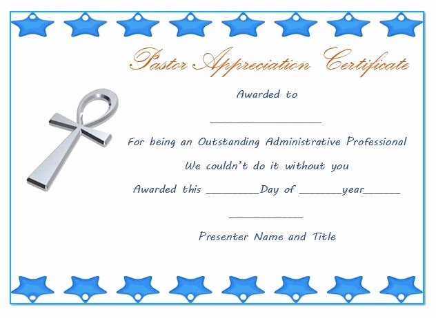 Pastor Appreciation Certificate Template Free Fresh thoughtful Pastor Appreciation Certificate Templates to